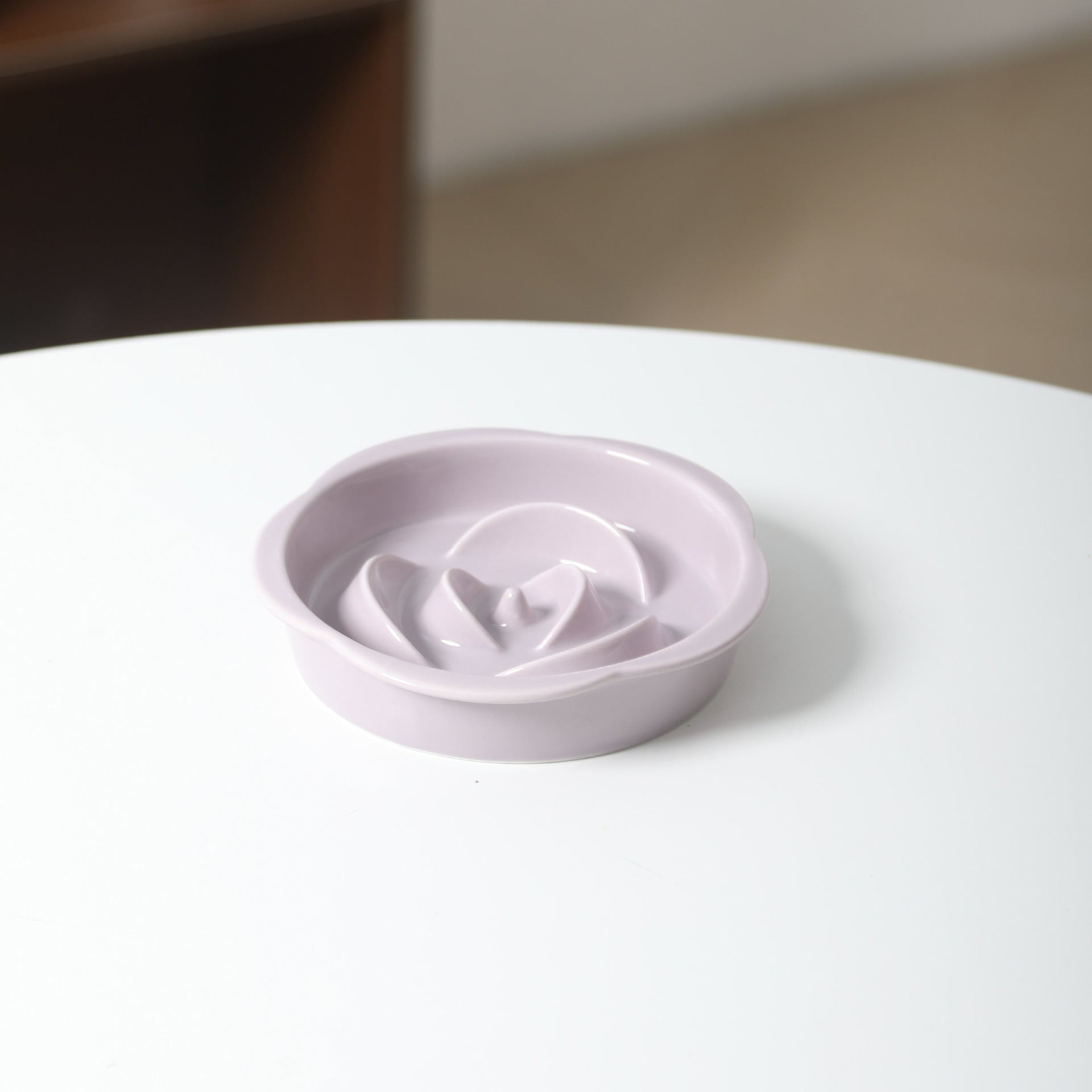 Elevated Ceramic Pet Bowl Set with Acrylic Stand – Slow Feeder Design for Cats & Small Dogs