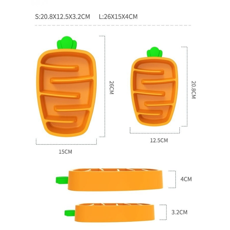 Carrot-Shaped Ceramic Slow Feeder Bowl – Anti-Choking Pet Food Bowl for Dogs & Cats