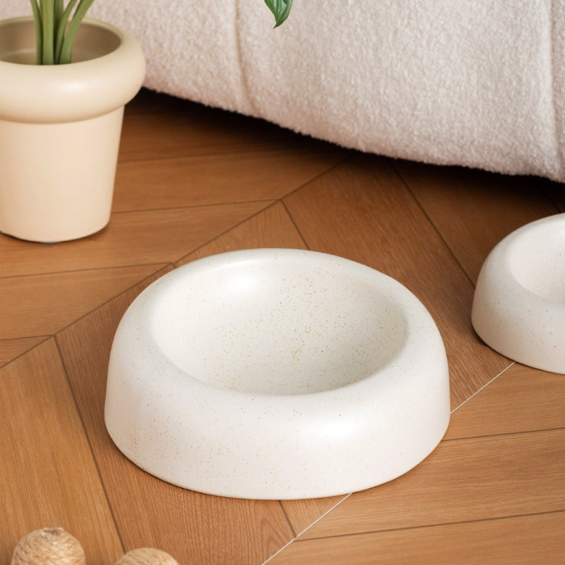 Minimalist Speckled Glaze Angled Ceramic Pet Bowl – Anti-Tip Neck-Friendly Bowl for Cats & Dogs