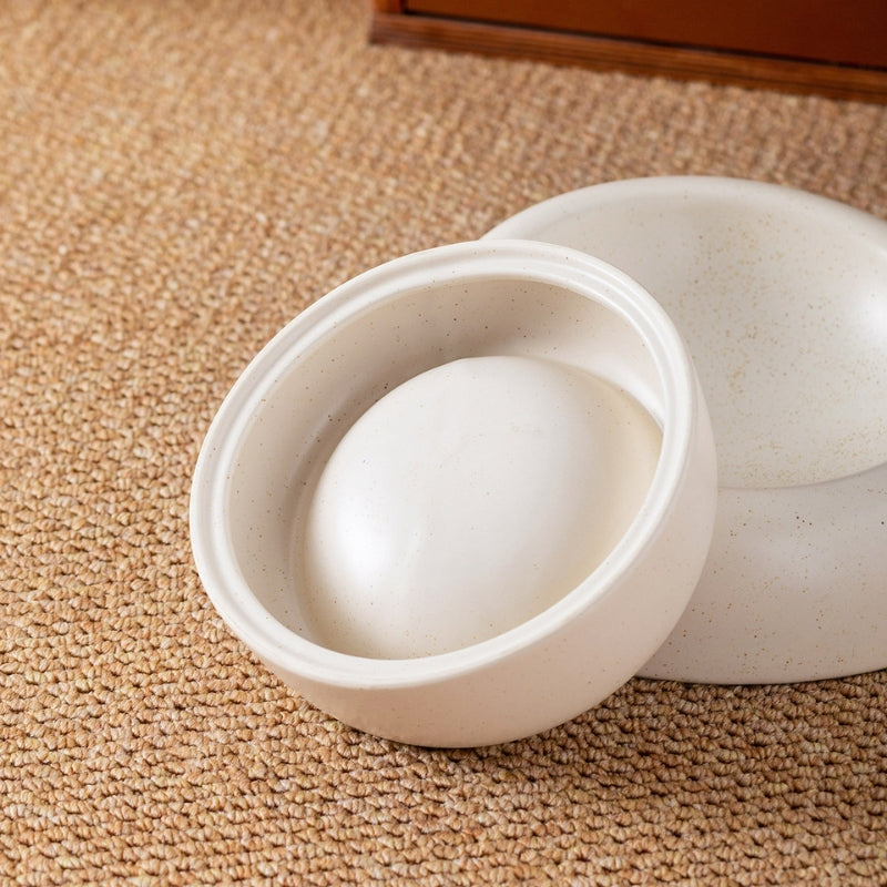 Minimalist Speckled Glaze Angled Ceramic Pet Bowl – Anti-Tip Neck-Friendly Bowl for Cats & Dogs