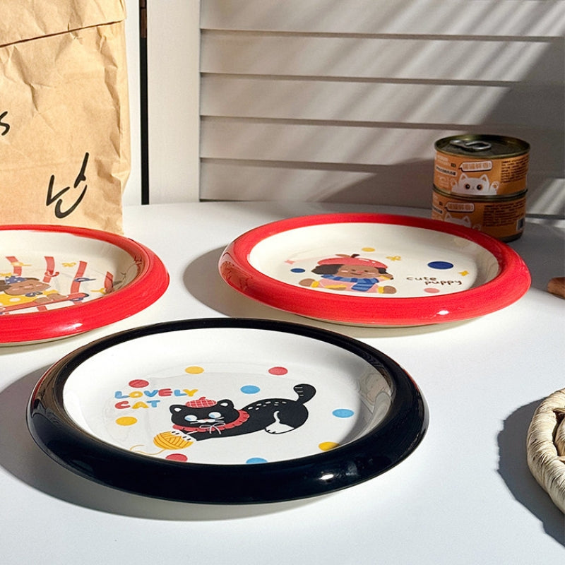 Ceramic Cat Bowl – Cat Food Dish & Canned Food Plate, Pet Feeding Bowl