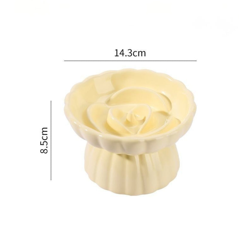 Elevated Ceramic Slow Feeder Cat Bowl – Anti-Choking, Anti-Acne, Anti-Tip Feeding Bowl