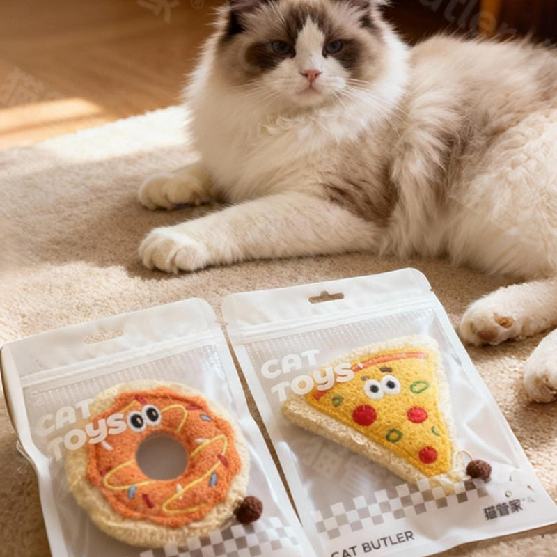 Loofah Cat Teaser Toy – Chewing & Dental Toy for Kittens