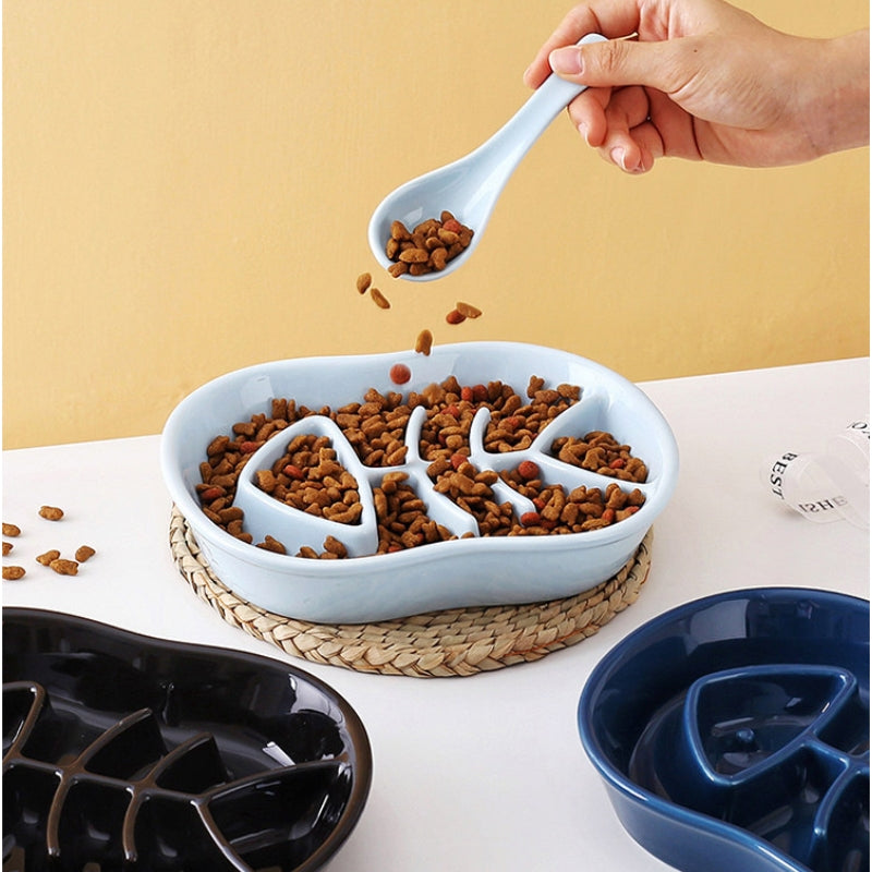 Ceramic Slow Feeder Dog Bowl – Anti-Choking Pet Bowl for Medium & Large Dogs and Cats