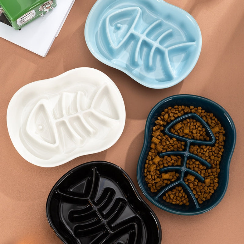 Ceramic Slow Feeder Dog Bowl – Anti-Choking Pet Bowl for Medium & Large Dogs and Cats