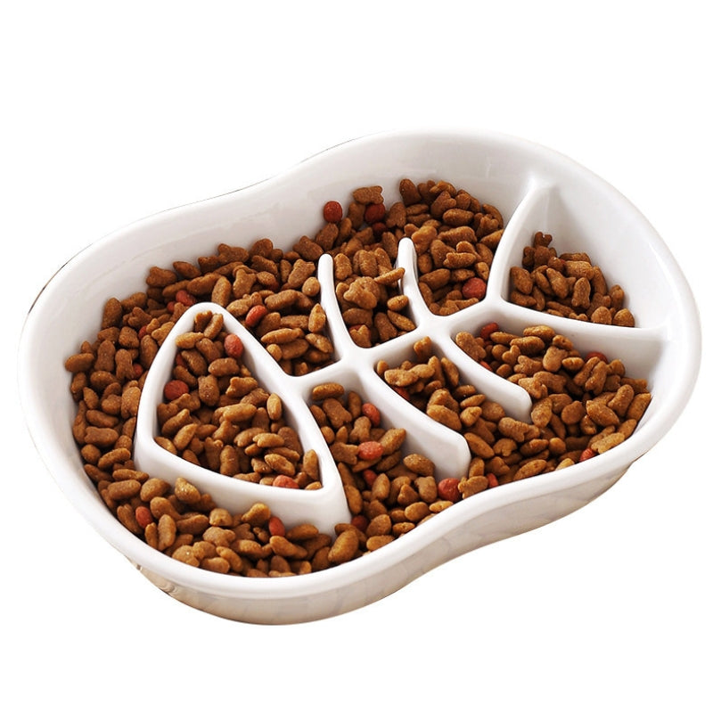 Ceramic Slow Feeder Dog Bowl – Anti-Choking Pet Bowl for Medium & Large Dogs and Cats