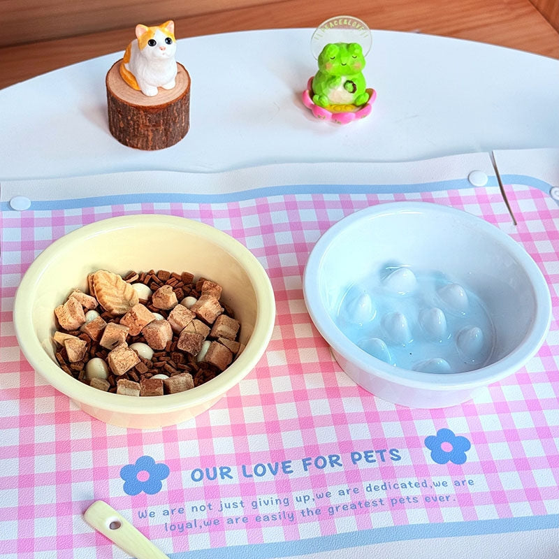 Ceramic Elevated Slow Feeder Bowl – Anti-Choking Feeding Bowl for Cats & Dogs