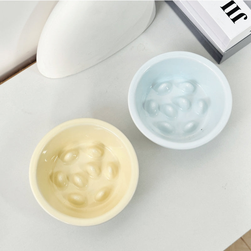 Ceramic Elevated Slow Feeder Bowl – Anti-Choking Feeding Bowl for Cats & Dogs