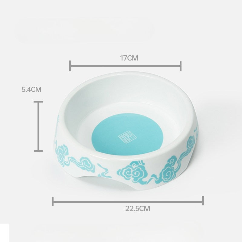 Ceramic Dog Bowl Anti-Tip Thickened Non-Slip Pet Feeding Bowl for Medium & Large Dogs