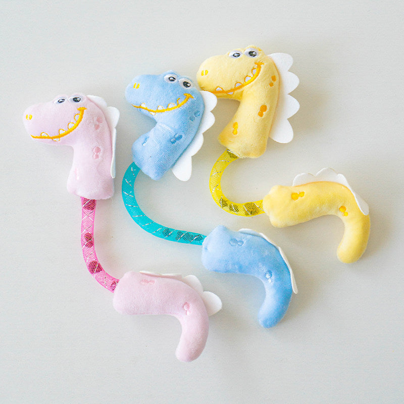 3pcs Dinosaur Cat Toy with Catnip & Gall Fruit Spring – Interactive Cat Toy