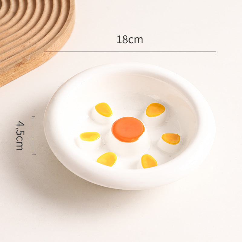 Ceramic Slow Feeder Bowl for Cats and Small Dogs (Up to 8kg)