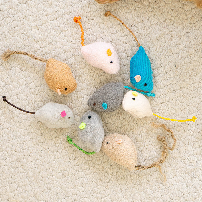 Realistic Mouse Catnip Toy Set – 8 Pack Interactive Cat Toys