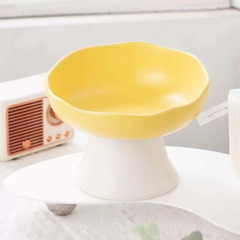 Elevated Ceramic Pet Bowl 250ml – Underglaze Raised Cat & Small Dog