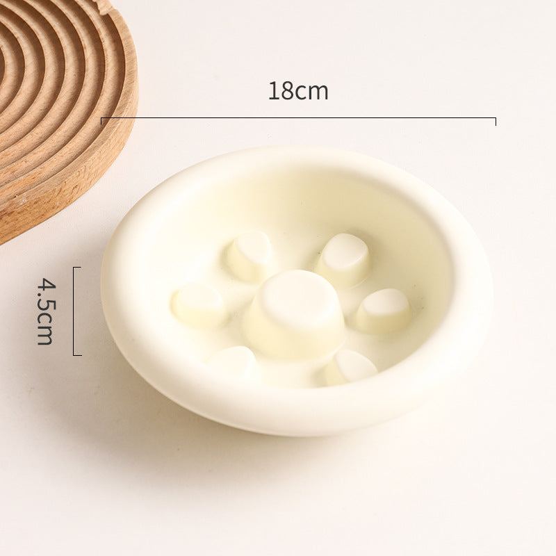 Ceramic Slow Feeder Bowl for Cats and Small Dogs (Up to 8kg)