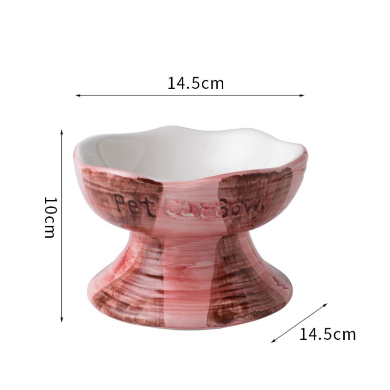 Elevated Ceramic Pet Bowl for Cats & Small Dogs