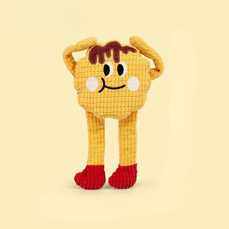 Waffle Series Cat Toy – Plush Catnip Chew Toy with Crinkle & Squeaker