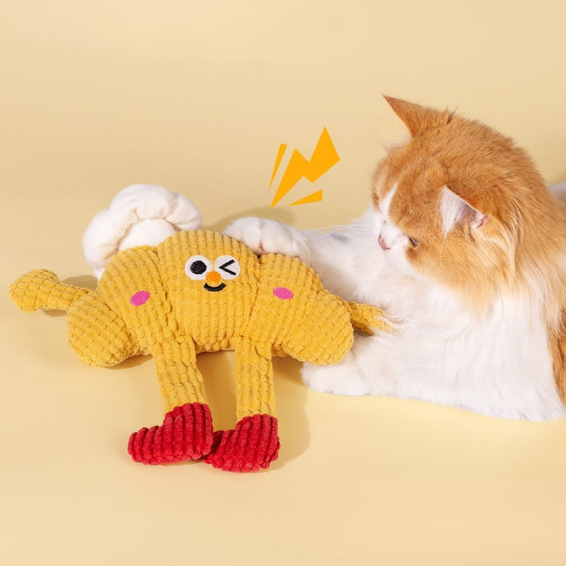Waffle Series Cat Toy – Plush Catnip Chew Toy with Crinkle & Squeaker