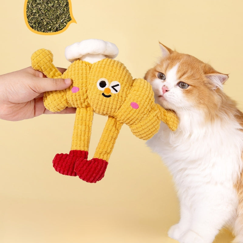 Waffle Series Cat Toy – Plush Catnip Chew Toy with Crinkle & Squeaker