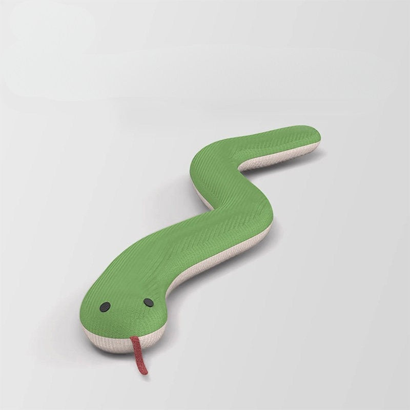 Catnip Snake Plush Toy with Crinkle Paper – Durable Interactive Cat Teaser