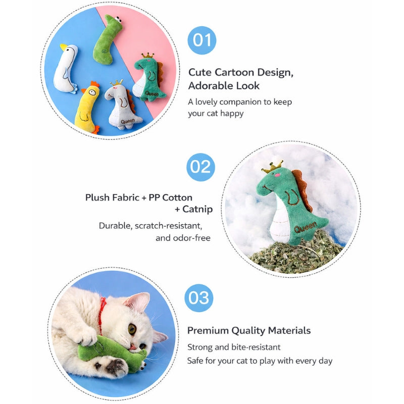 Plush Cat Toy with Cat Grass & Catnip – Self-Entertainment Cat Pillow