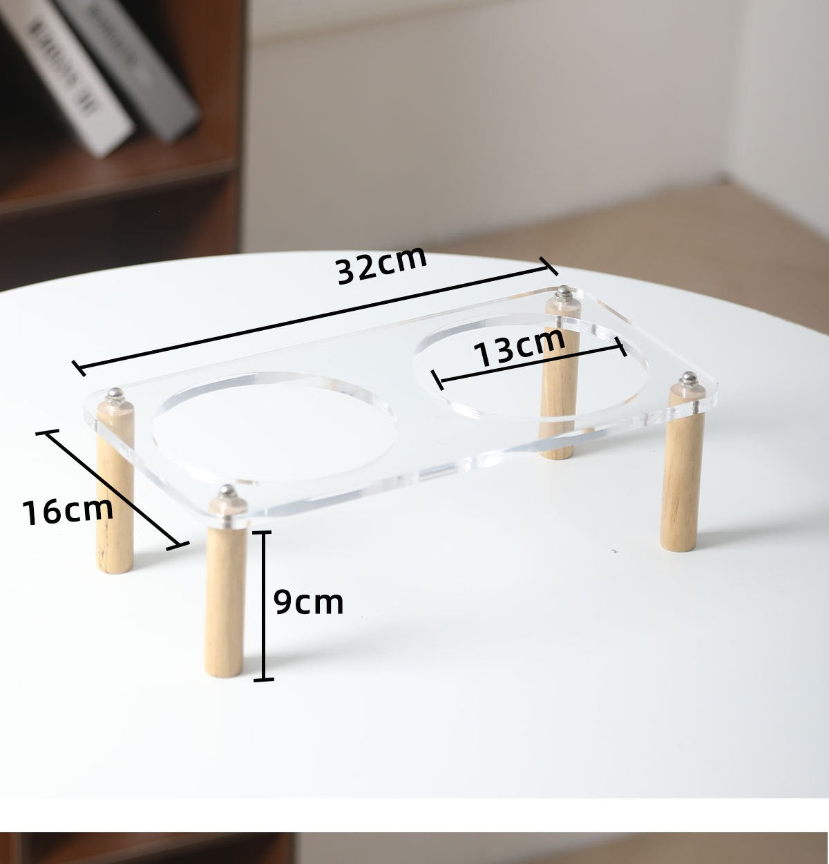 Elevated Ceramic Pet Bowl Set with Acrylic Stand – Slow Feeder Design for Cats & Small Dogs