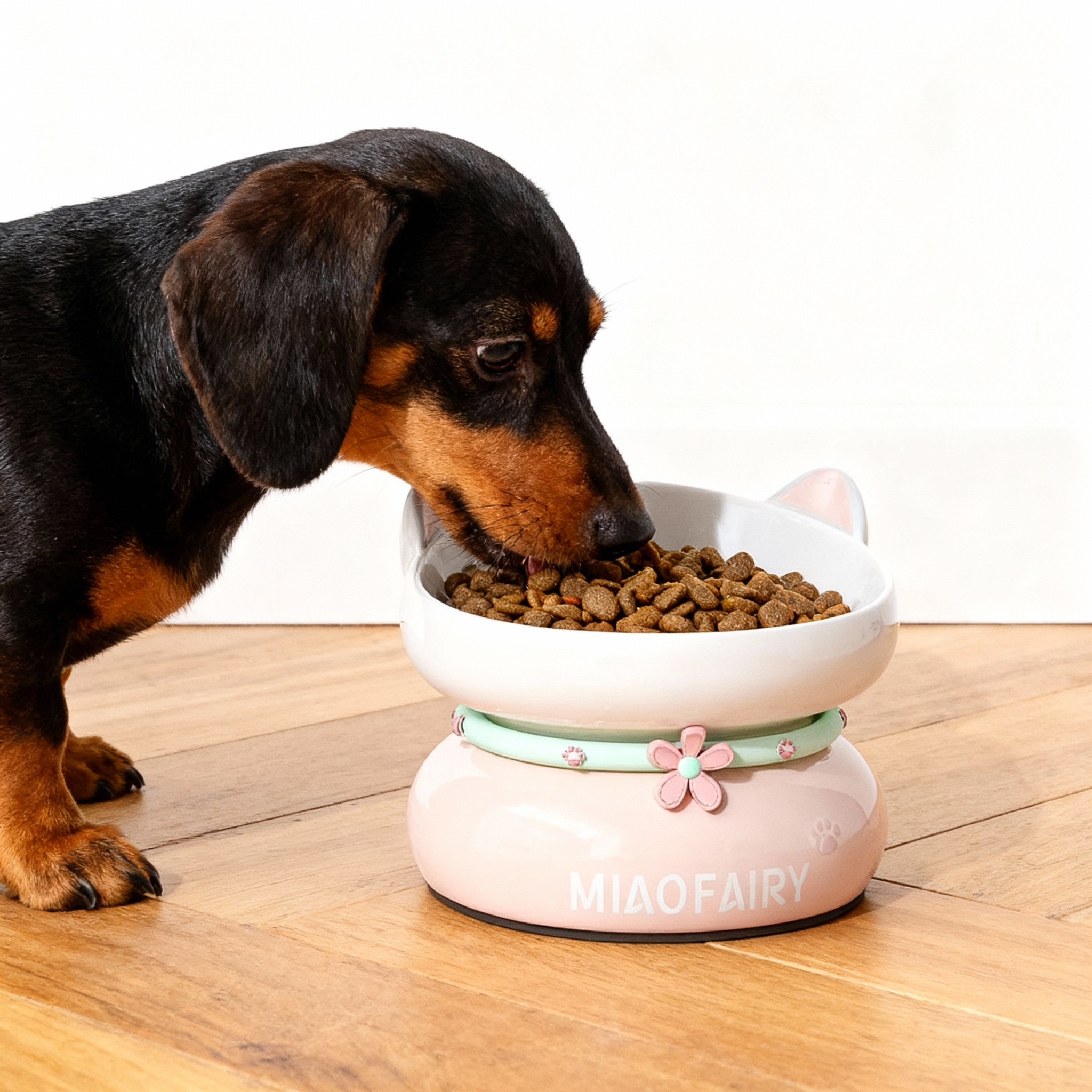 Elevated Tilted Ceramic Pet Bowl for Cats & Small Dogs | Cat Food & Water Bowl