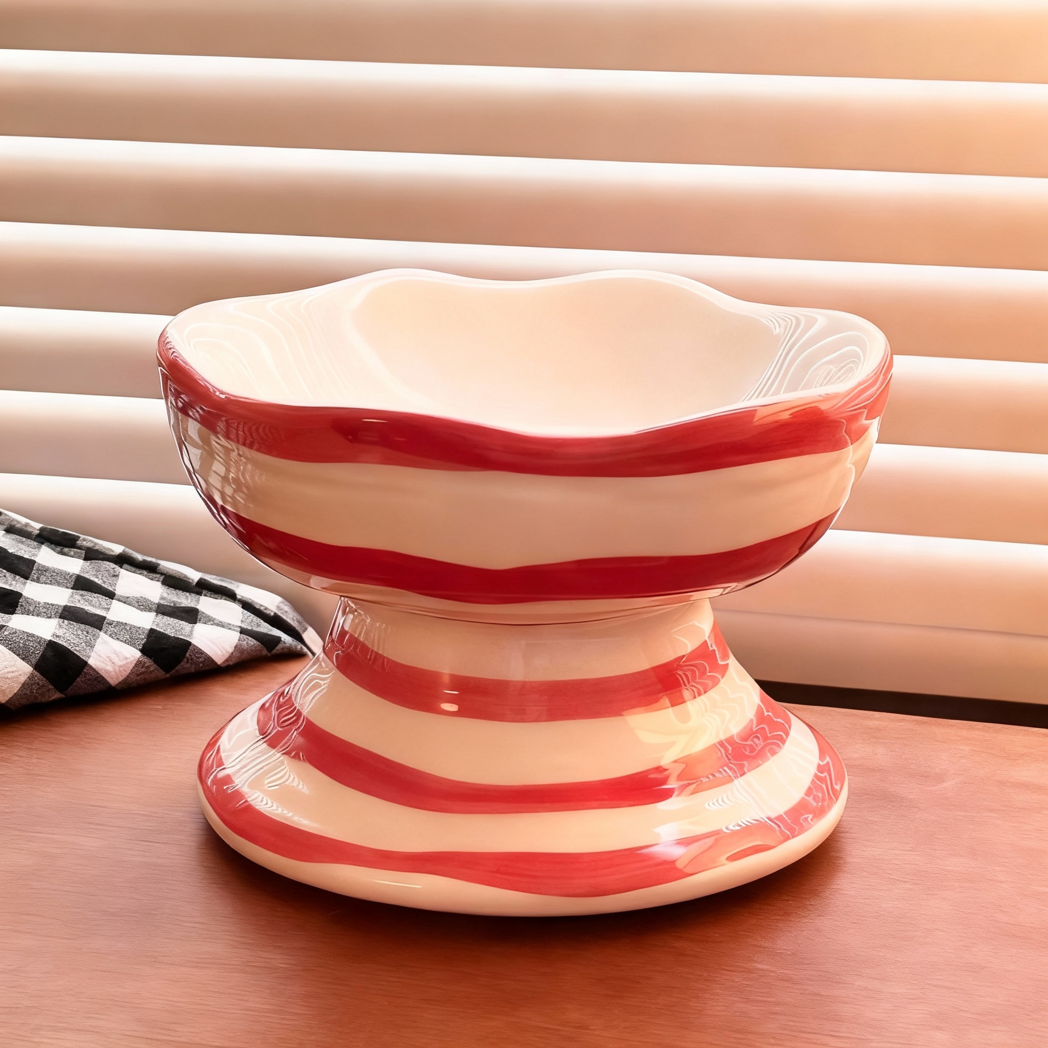 Elevated Ceramic Pet Bowl for Cats & Small Dogs