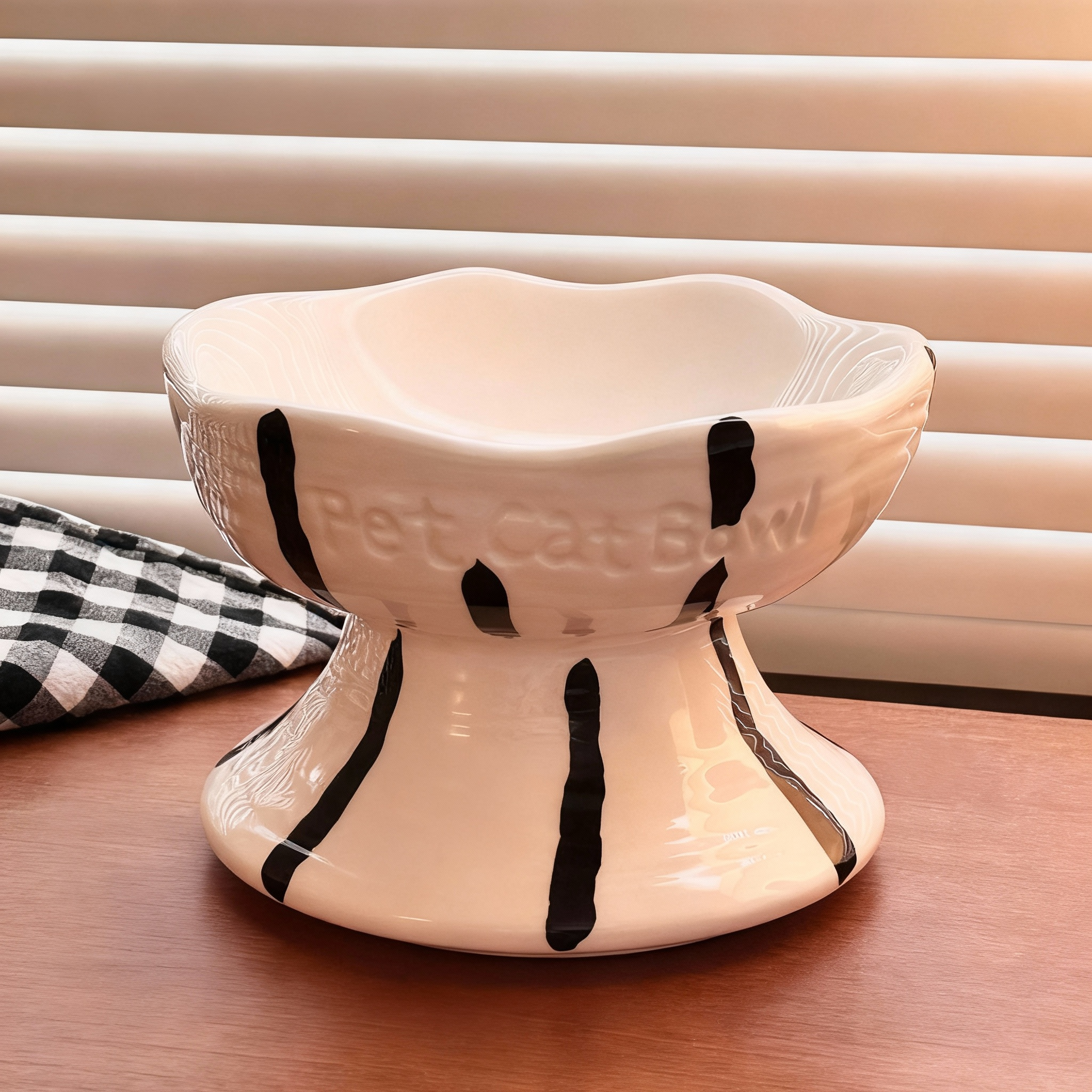 Elevated Ceramic Pet Bowl for Cats & Small Dogs