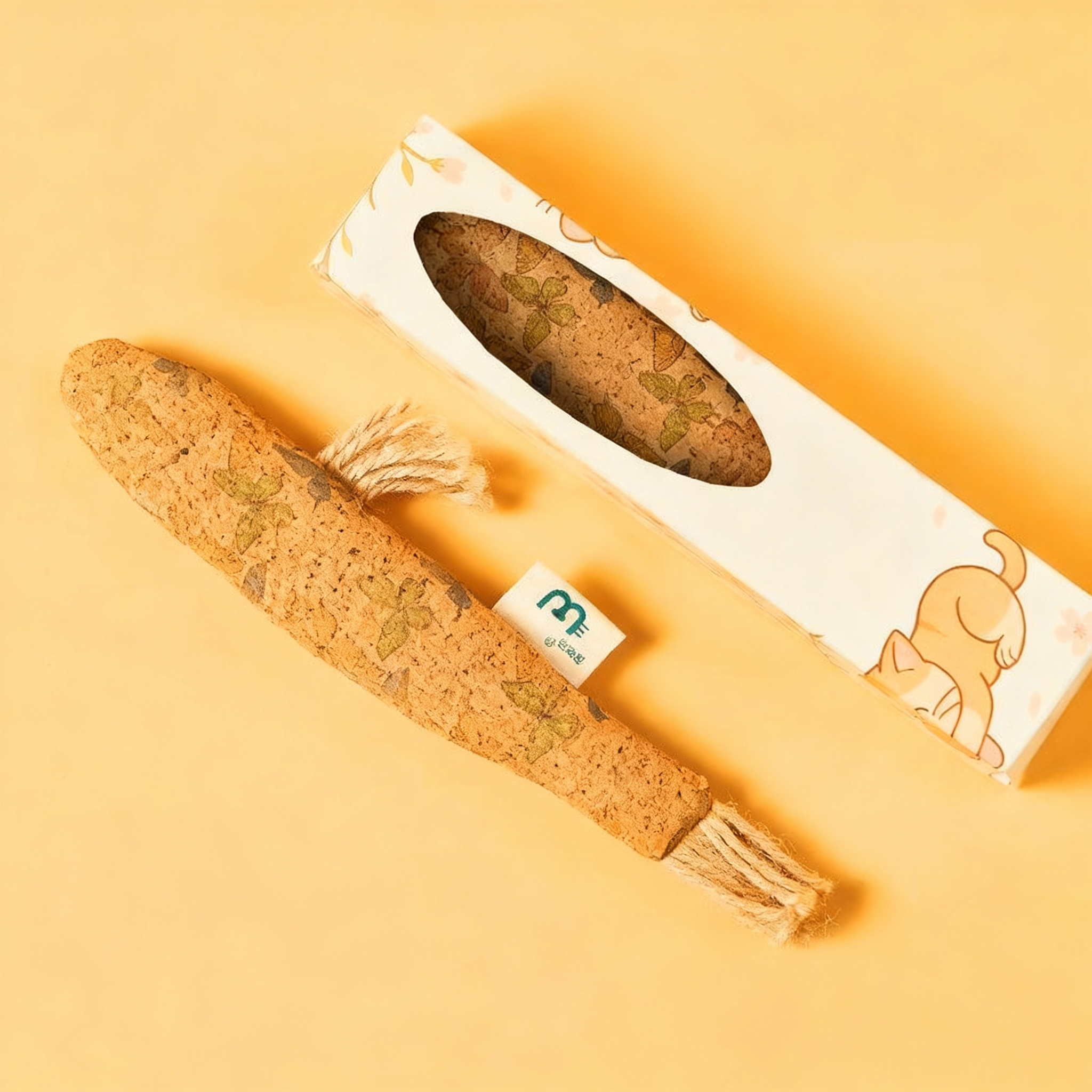 Catnip Toy with Natural Ingredients – Durable Cork Fabric Chew Toy for Cats