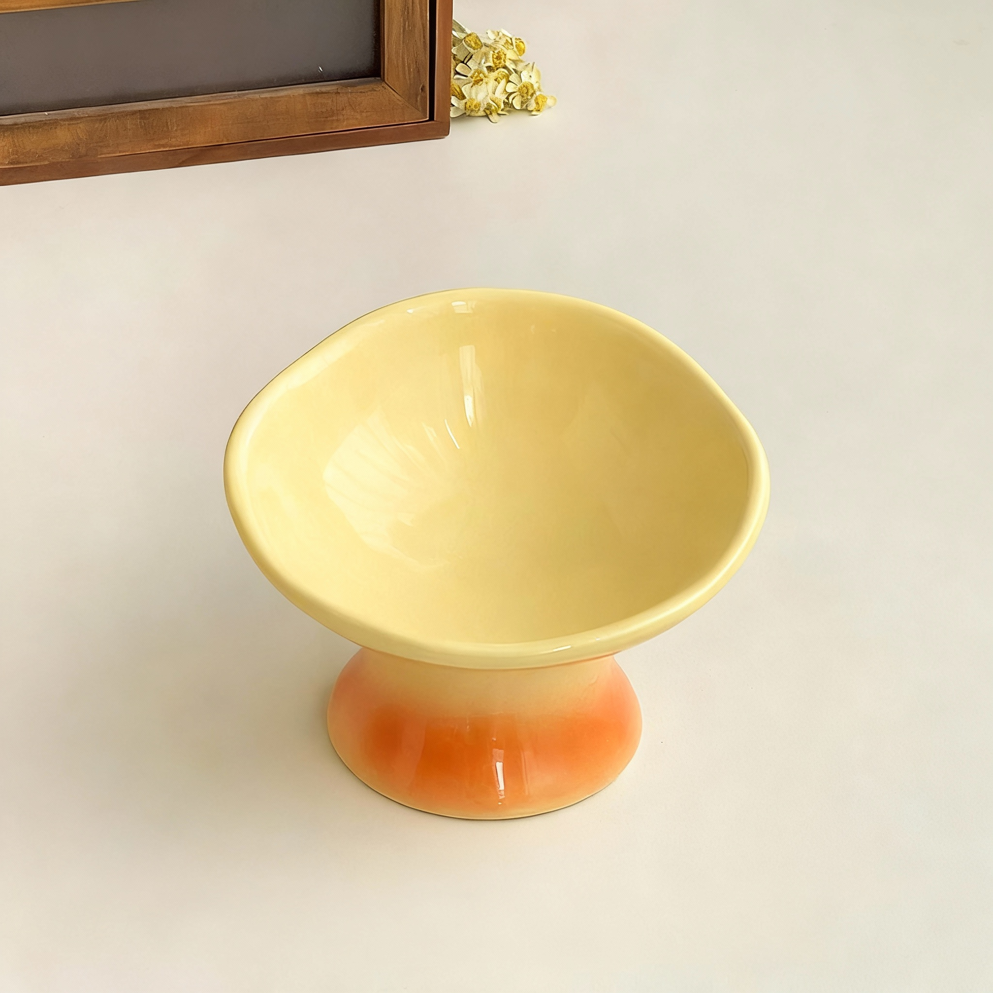 Elevated Wide Ceramic Pet Bowl – 250ml Raised Bowl for Cats & Small Dogs
