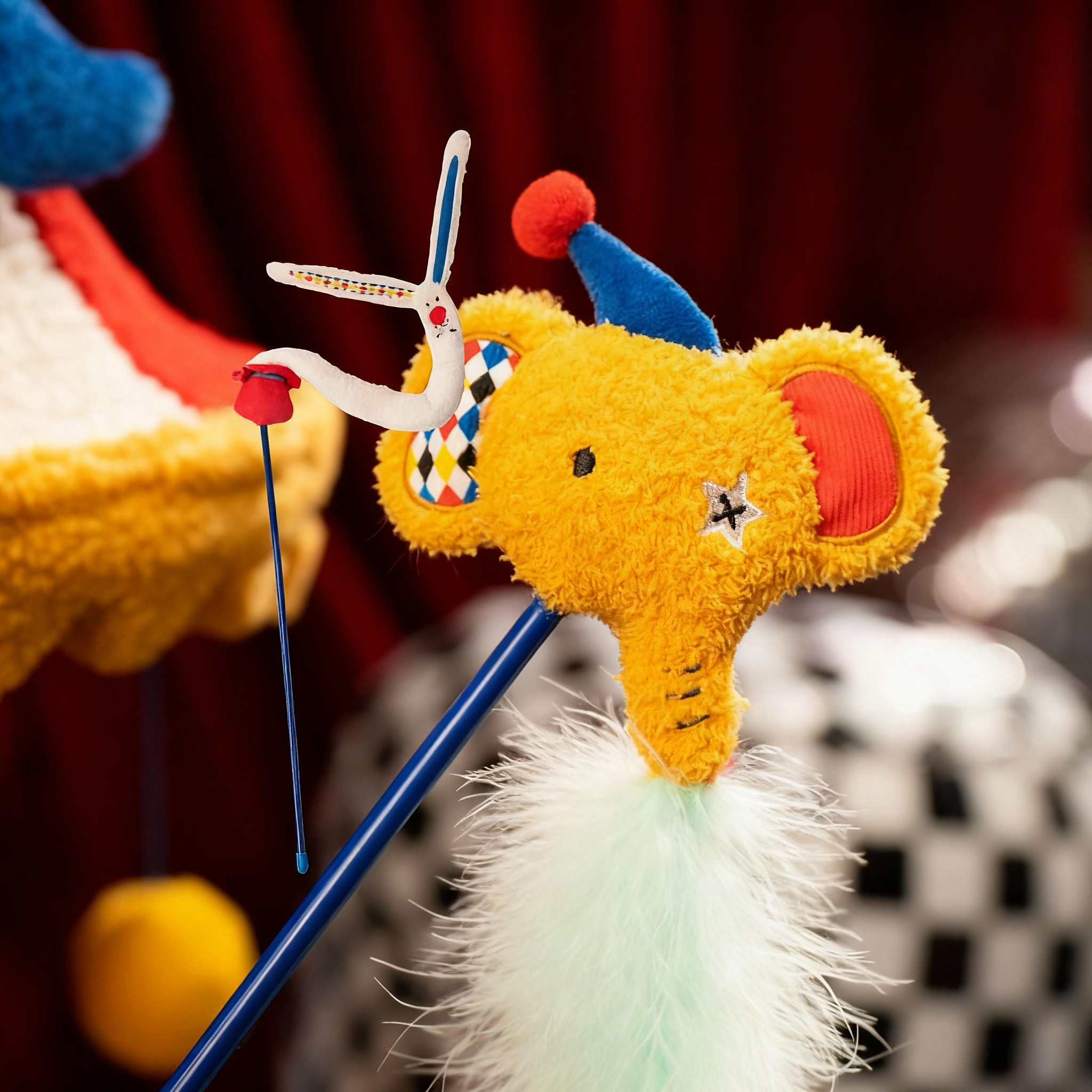 Cat Teaser Wand Toy with Crinkle Paper, Bell, Catnip & Feather – Kitten Toy