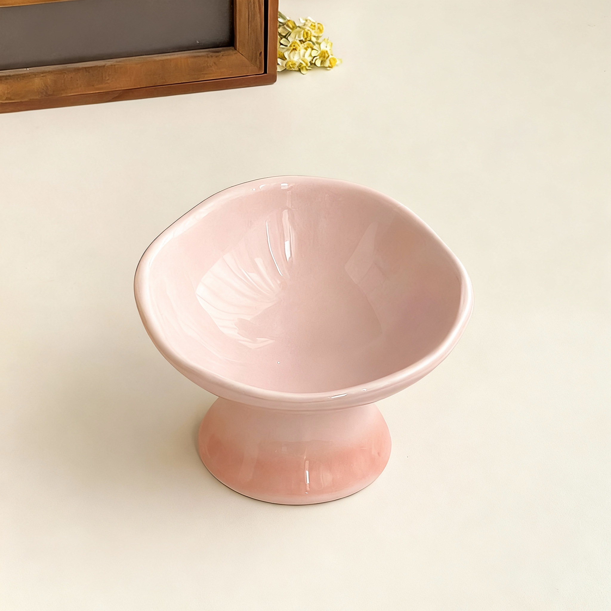 Elevated Wide Ceramic Pet Bowl – 250ml Raised Bowl for Cats & Small Dogs